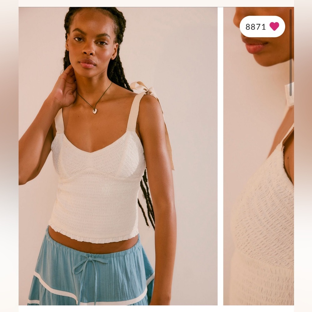 FREE PEOPLE Dawn Smocked tank top
